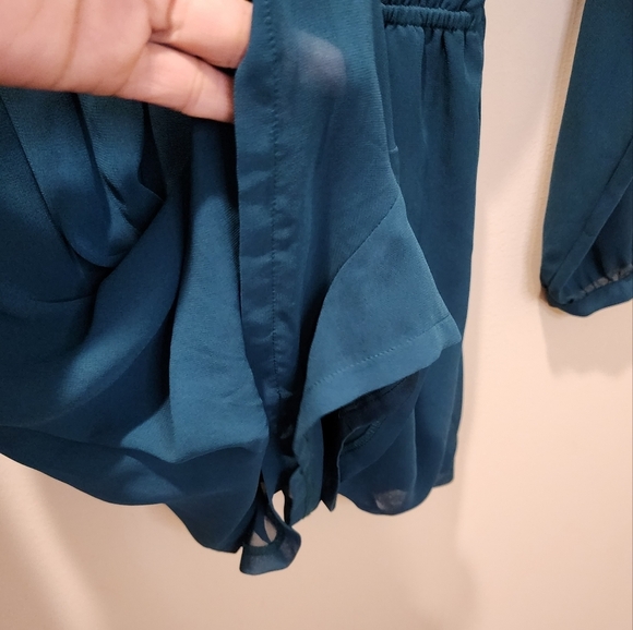 Express Chiffon emeral green romper size XS - Picture 6 of 11